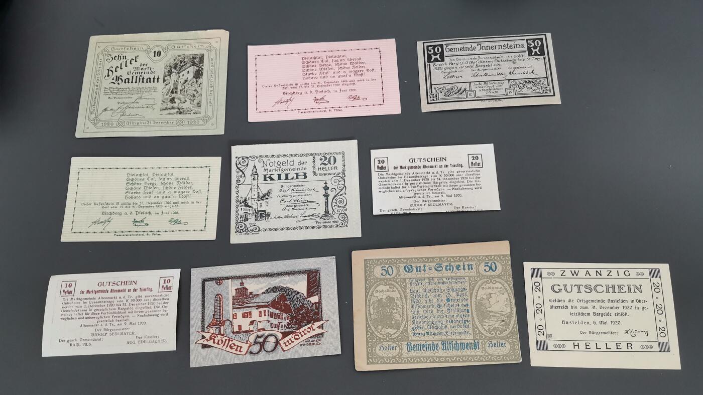 瓶子🏺第189期拍卖会   德国1920年紧张时期奥地利地区纸币10枚（6）