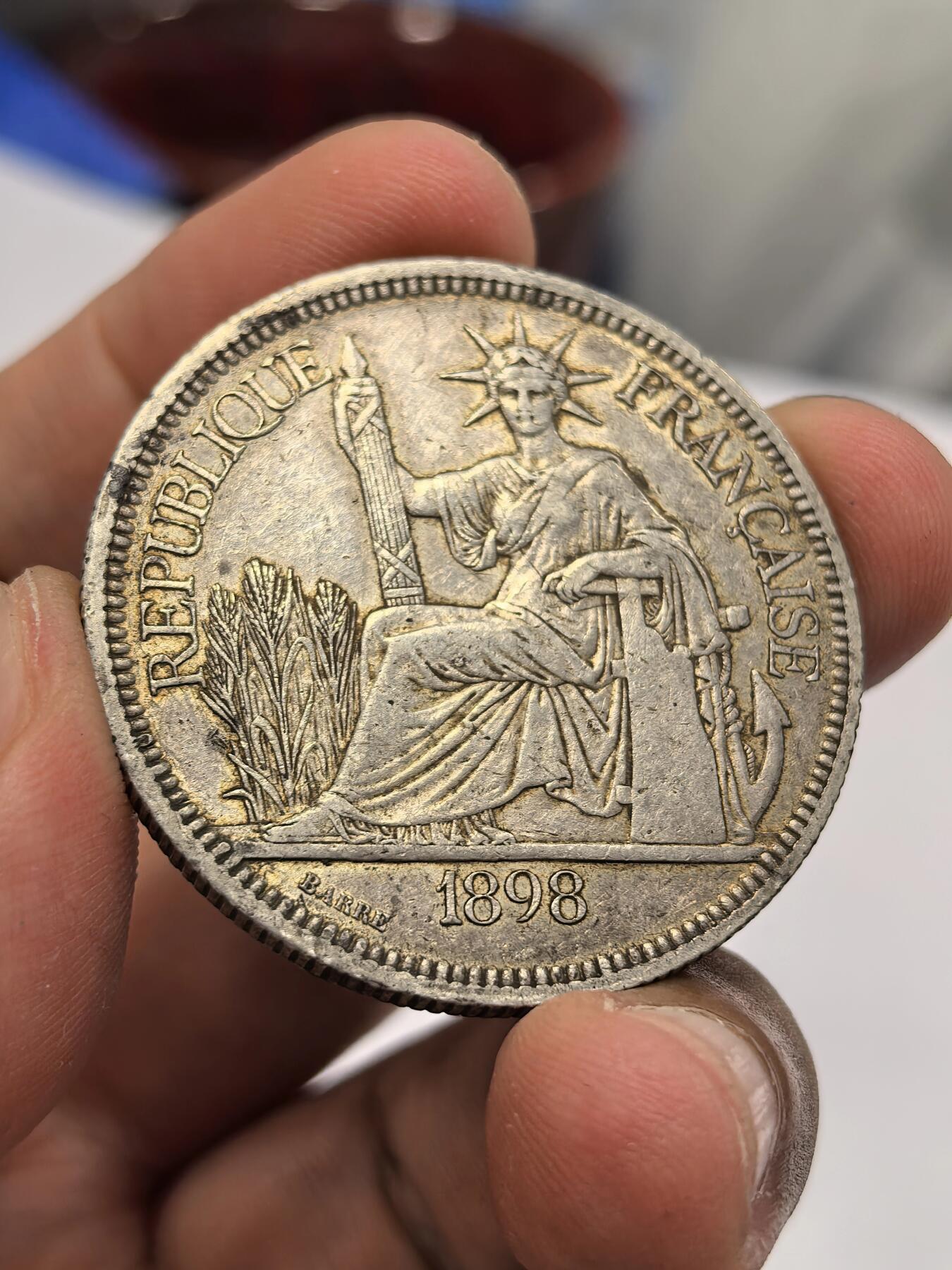 博洋堂世界钱币拍卖第122期（全场包邮） 法属印支座洋1898 好状态