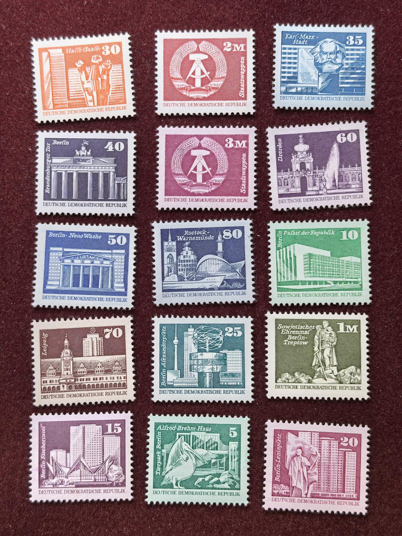 联合阁邮币社™ ——“精品多国邮票” 东德1980年 柏林建筑 全套 原胶