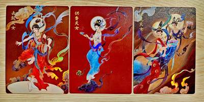 卡牌限时018期活动专场 - 【全新】卡联社-哗哗-敦煌天女彩闪*3张全
