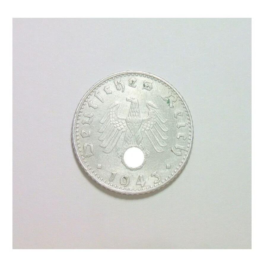稀年 德国第三帝国1943年G版50芬尼 极美品