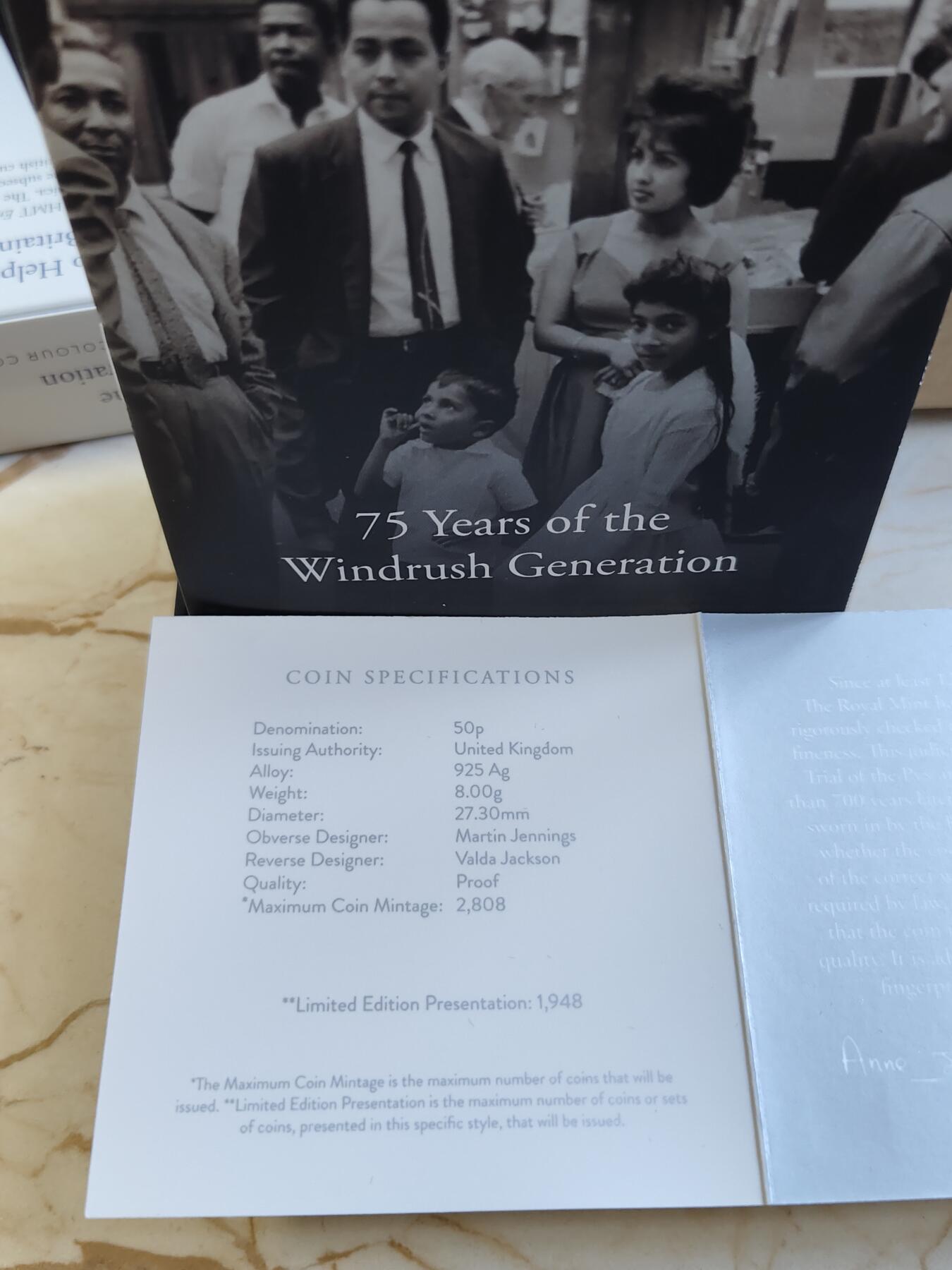 第168期拍卖【长期征集拍品】 英国2023年疾风世代75周年50便士局部彩色精制纪念银币NGC-PF67原盒证书，925银，发行1948枚，8克