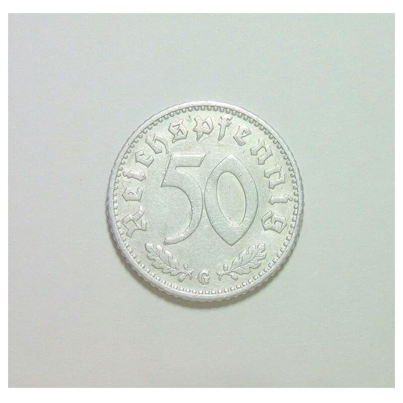 稀年 德国第三帝国1942年G版50芬尼 极美品