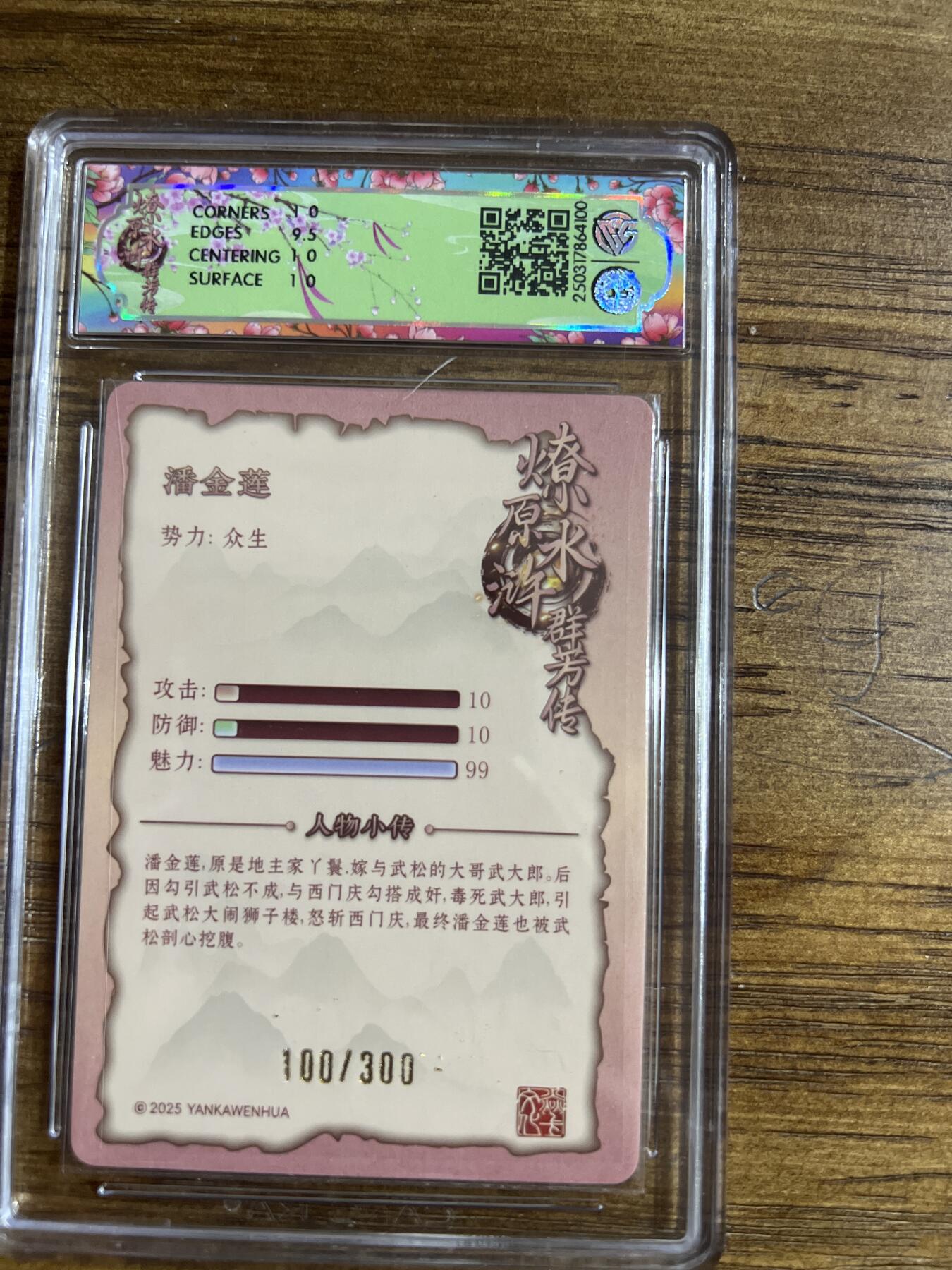 阳大大卡牌超级大甩拍第53期（周五晚上九点截拍，持续收拍品，进群福利早知道） 焱卡文化 水浒群芳传 潘金莲 浮雕折光  100/300 10分G100