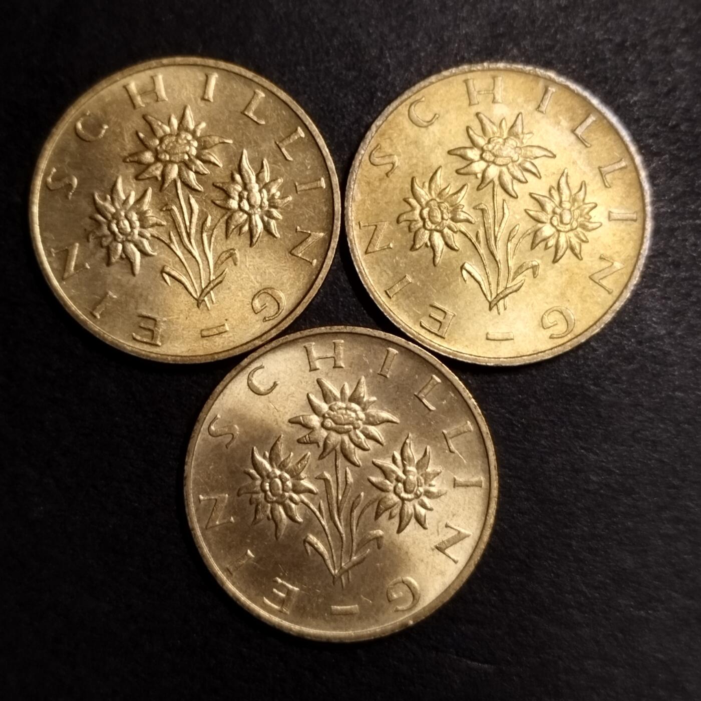半桥——第十三期，钞票，银币，精制币，高汇币，L组 奥地利1先令三枚
