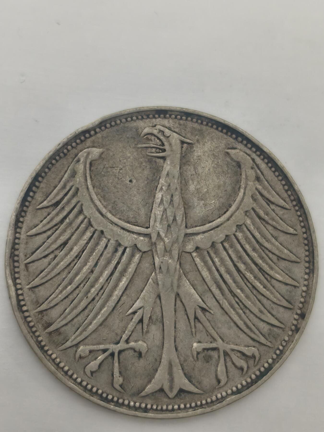 Krab外币市集Vol.9 德国1951年J厂5马克银币