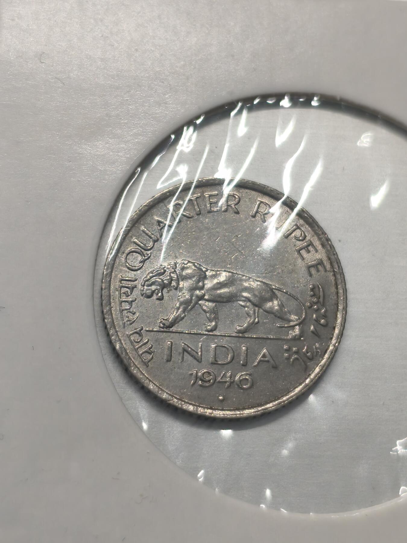 Krab外币市集Vol.9 英属印度乔治六世1946年1/4卢比