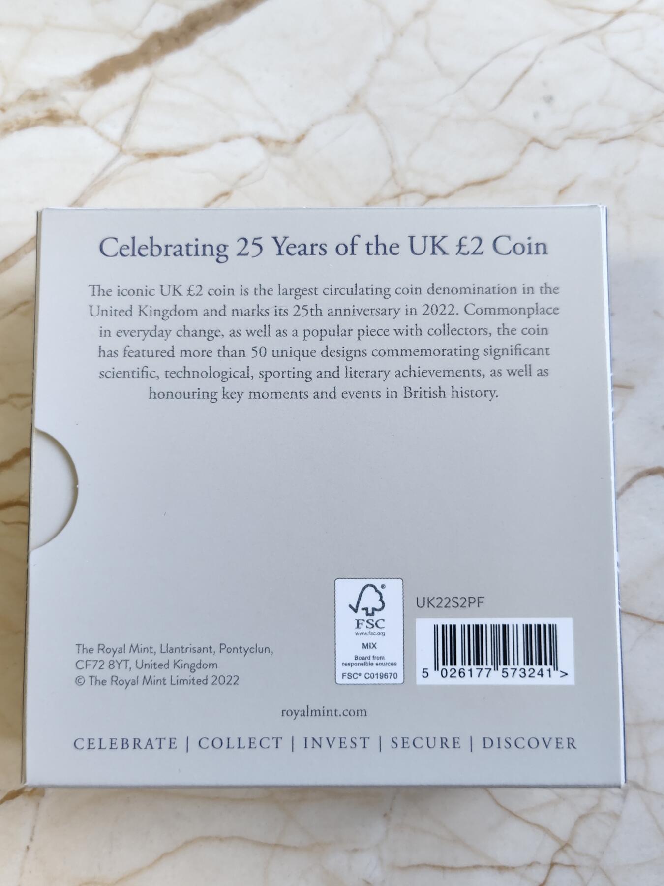 第168期拍卖【长期征集拍品】 英国2022年发行2英镑25周年纪念版局部镀加厚精制银币NGC-PF69原盒证书，925银，24克，发行1425枚