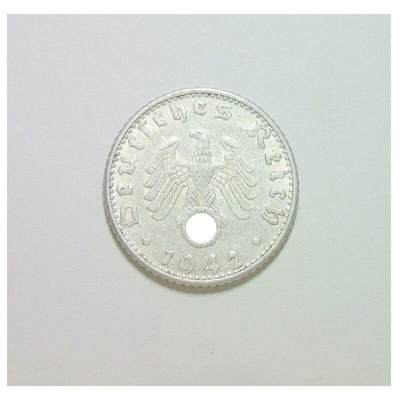 德国第三帝国1942年D版50芬尼 极美品 - 德国第三帝国1942年D版50芬尼 极美品