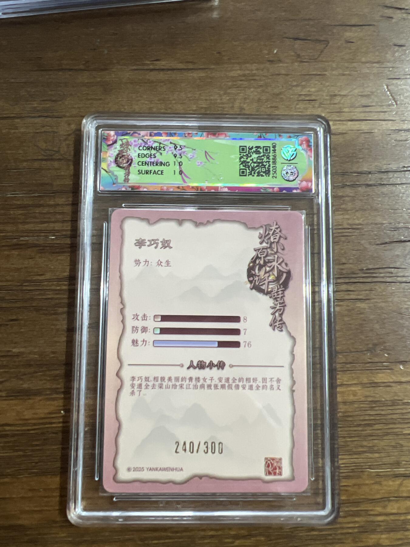 阳大大卡牌超级大甩拍第52期（周五晚上九点截拍，持续收拍品，进群福利早知道） 2025 焱卡文化 水浒群芳传 李巧奴 浮雕折光 240/300 250318861440  10分