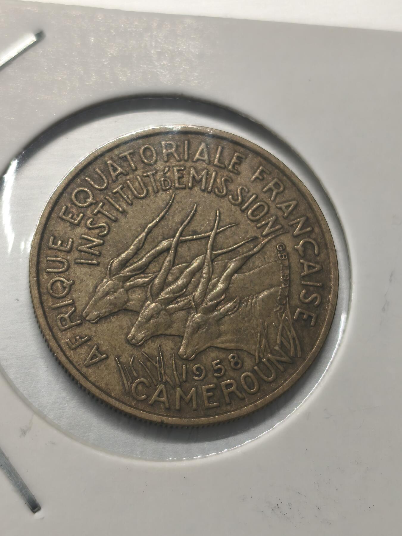 Krab外币市集Vol.9 法属赤道非洲-喀麦隆1958年25法郎