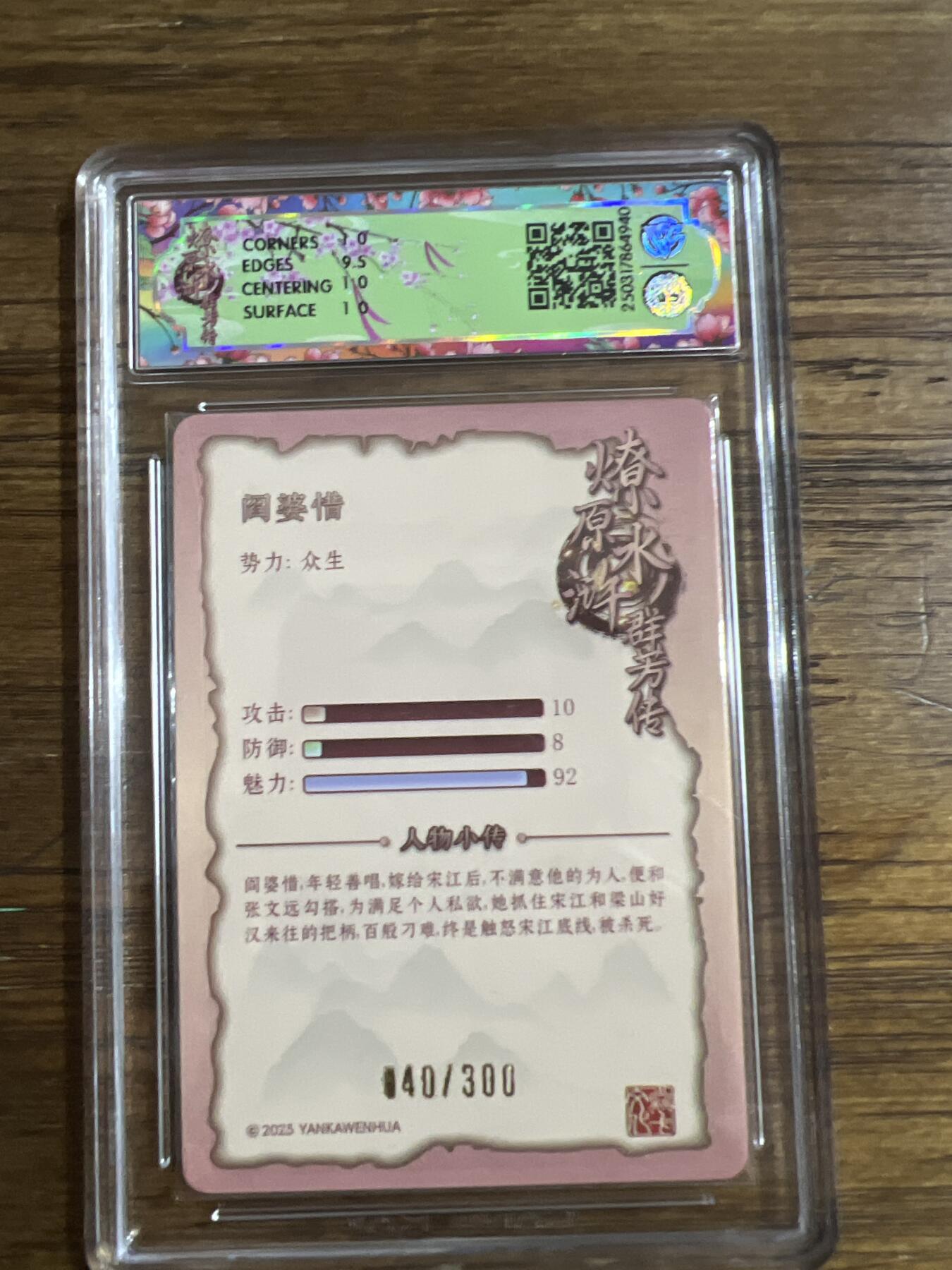 阳大大卡牌超级大甩拍第53期（周五晚上九点截拍，持续收拍品，进群福利早知道） 【浮雕折光】焱卡文化 水浒群芳传 阎婆惜 浮雕折光 040/300 10分G940