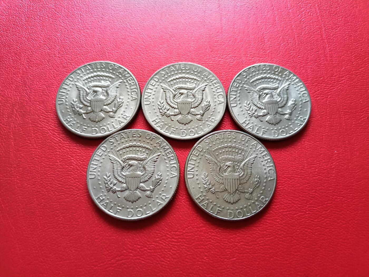 【云涧收藏】第二十五场 美国半美元5枚，好品