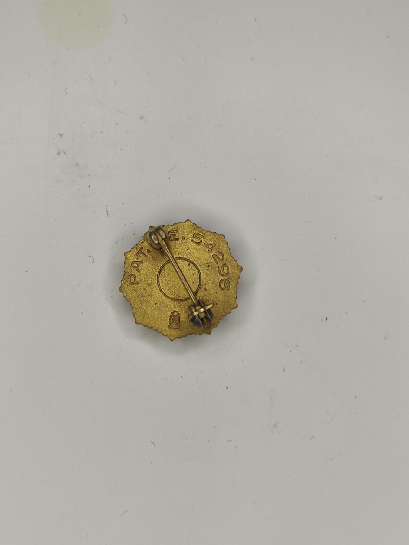 新时代收藏徽章红藏拍卖(第十六场) 欧战胜利日快乐 二战美国老兵协会证章 二战别针版 铜制鎏金珐琅