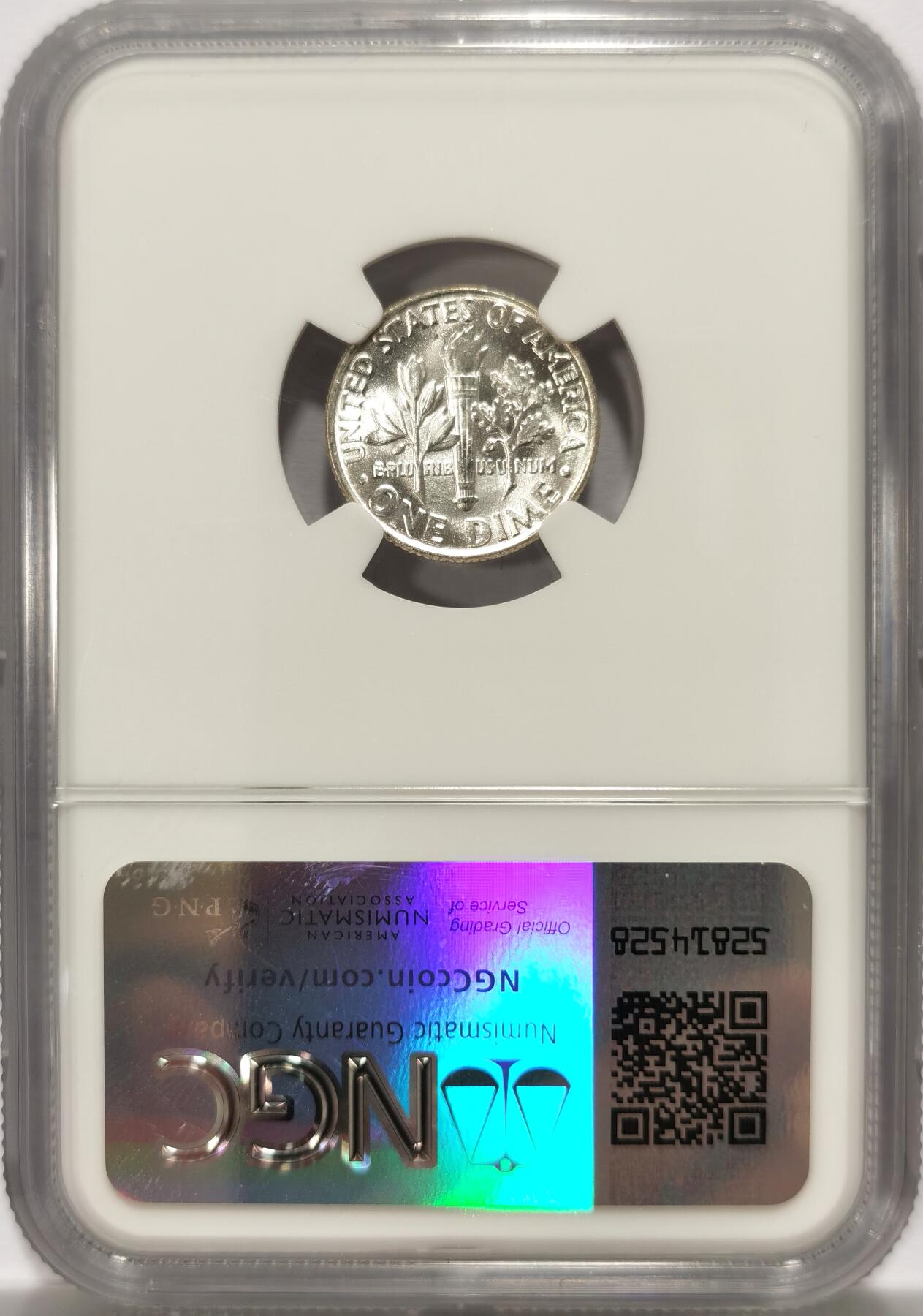 博洋堂世界钱币拍卖第122期（全场包邮） NGC MS67 美国1963年罗斯福10分银币