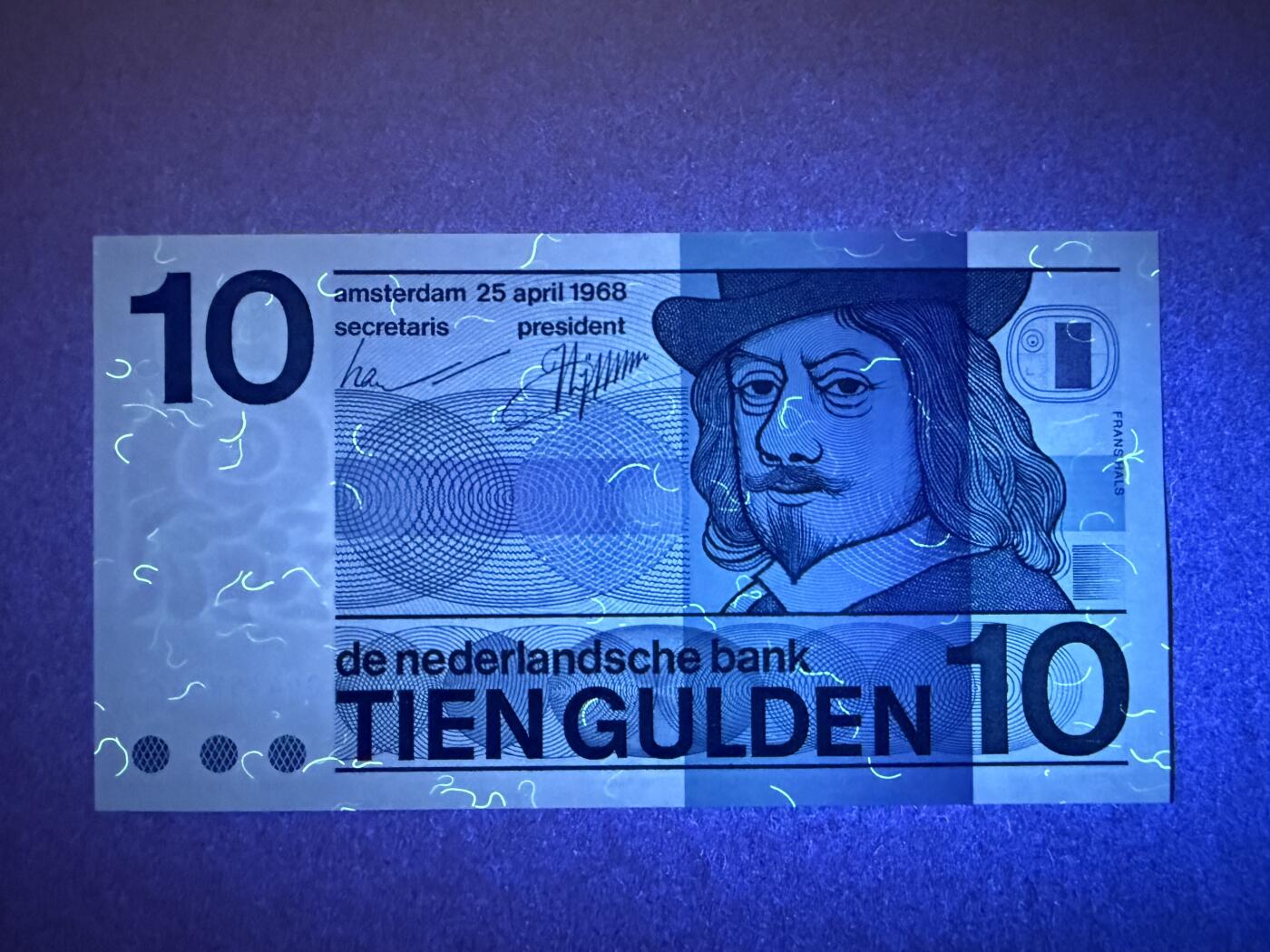 《艾美收藏》第198期-周日外币百拍 荷兰10盾 UNC 1968年初版 牛眼版 