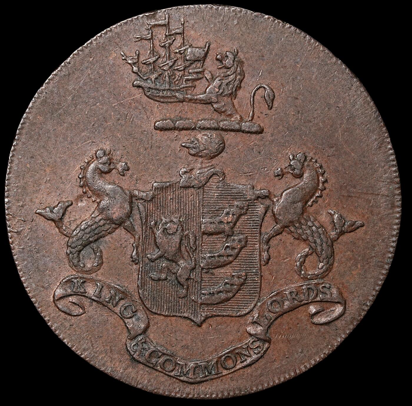 修遠堂世界钱币第六十九期 18世纪英国1/2便士代用币 9.57g