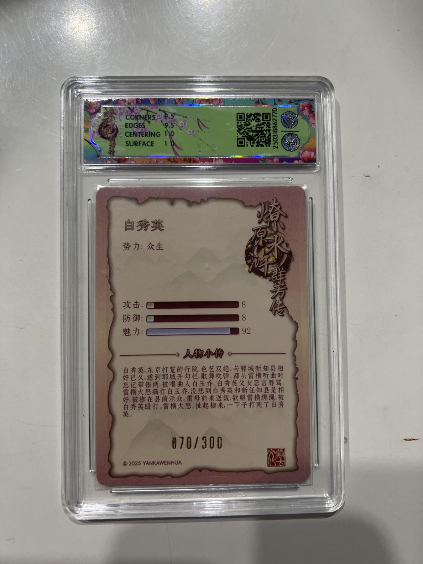 阳大大卡牌超级大甩拍第53期（周五晚上九点截拍，持续收拍品，进群福利早知道） 焱卡文化 水浒群芳传 白秀英 浮雕折光 070/300 10分770