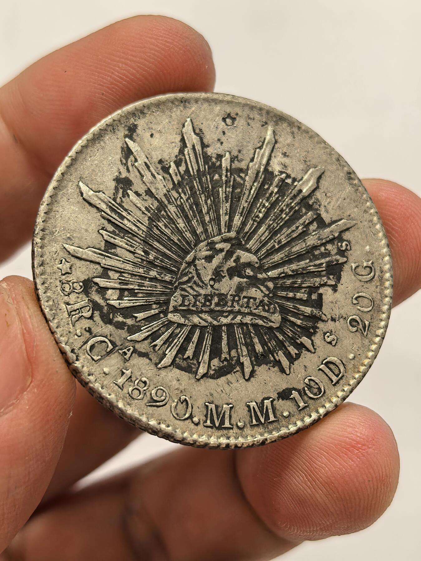 博洋堂世界钱币拍卖第123期（全场包邮） 墨西哥花边鹰洋1890CA MM 漂亮完整墨戳