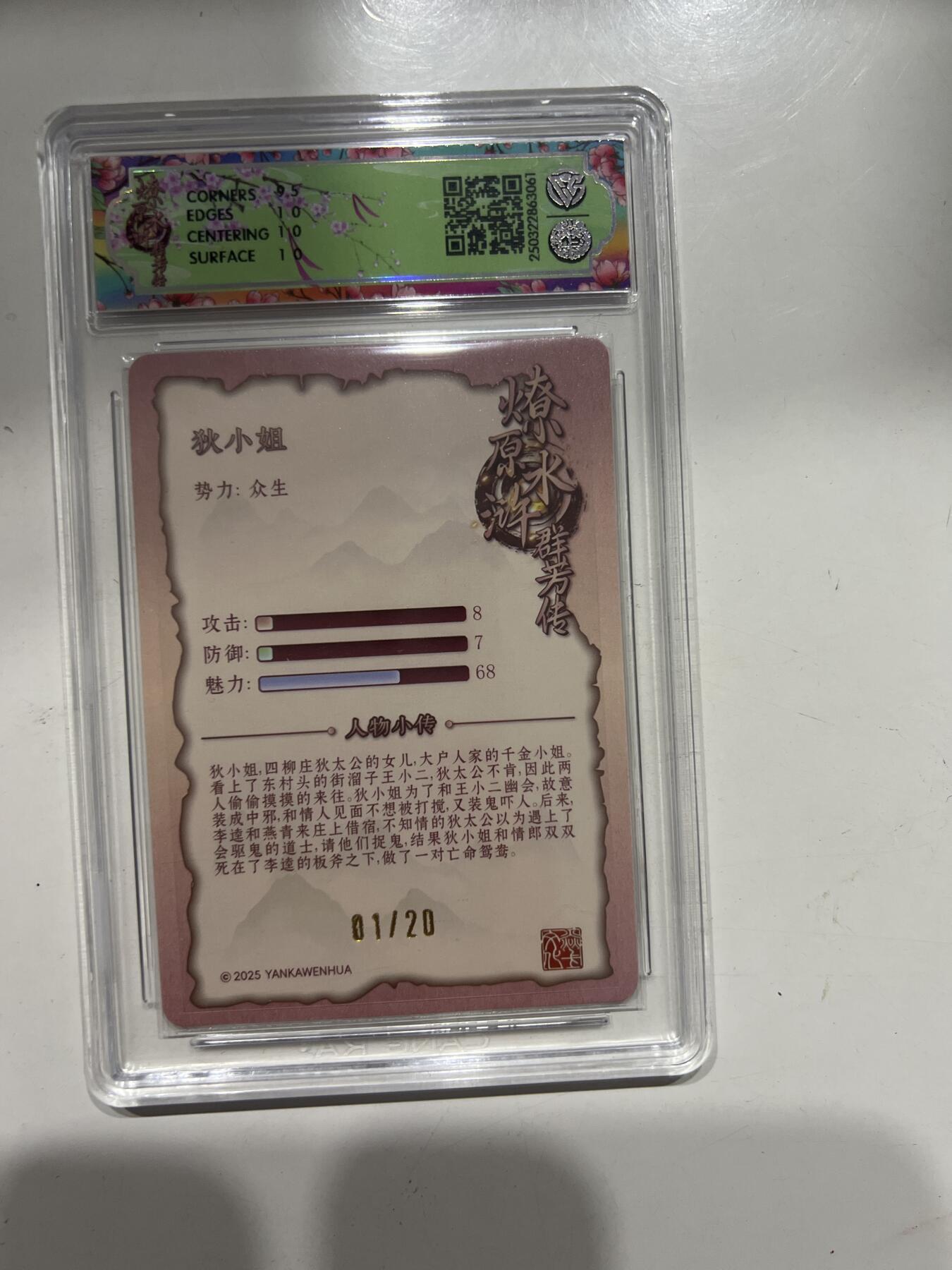 阳大大卡牌超级大甩拍第53期（周五晚上九点截拍，持续收拍品，进群福利早知道） 【亲签版】焱卡文化 水浒群芳传 狄小姐 浮雕折光 01/20 10分G061