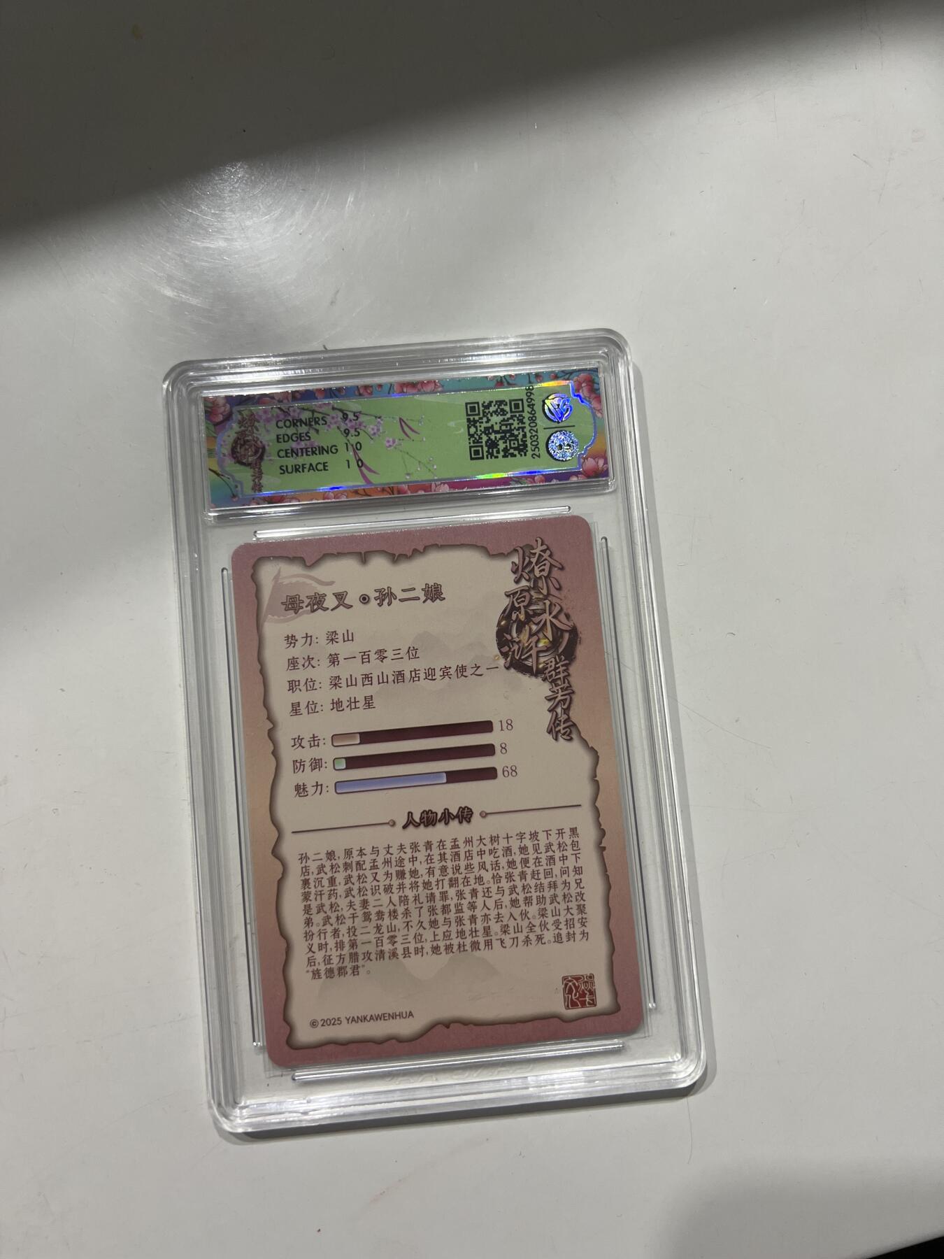 阳大大卡牌超级大甩拍第53期（周五晚上九点截拍，持续收拍品，进群福利早知道） 焱卡文化 水浒群芳传 孙二娘 普卡 10分G998