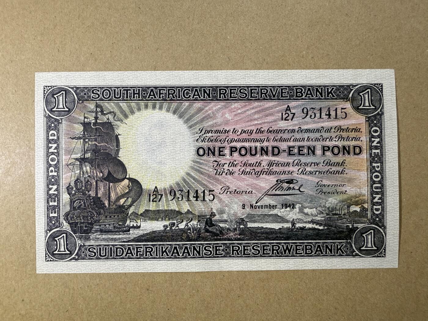 《艾美收藏》第198期-周日外币百拍 南非1镑 UNC 1942年老版本