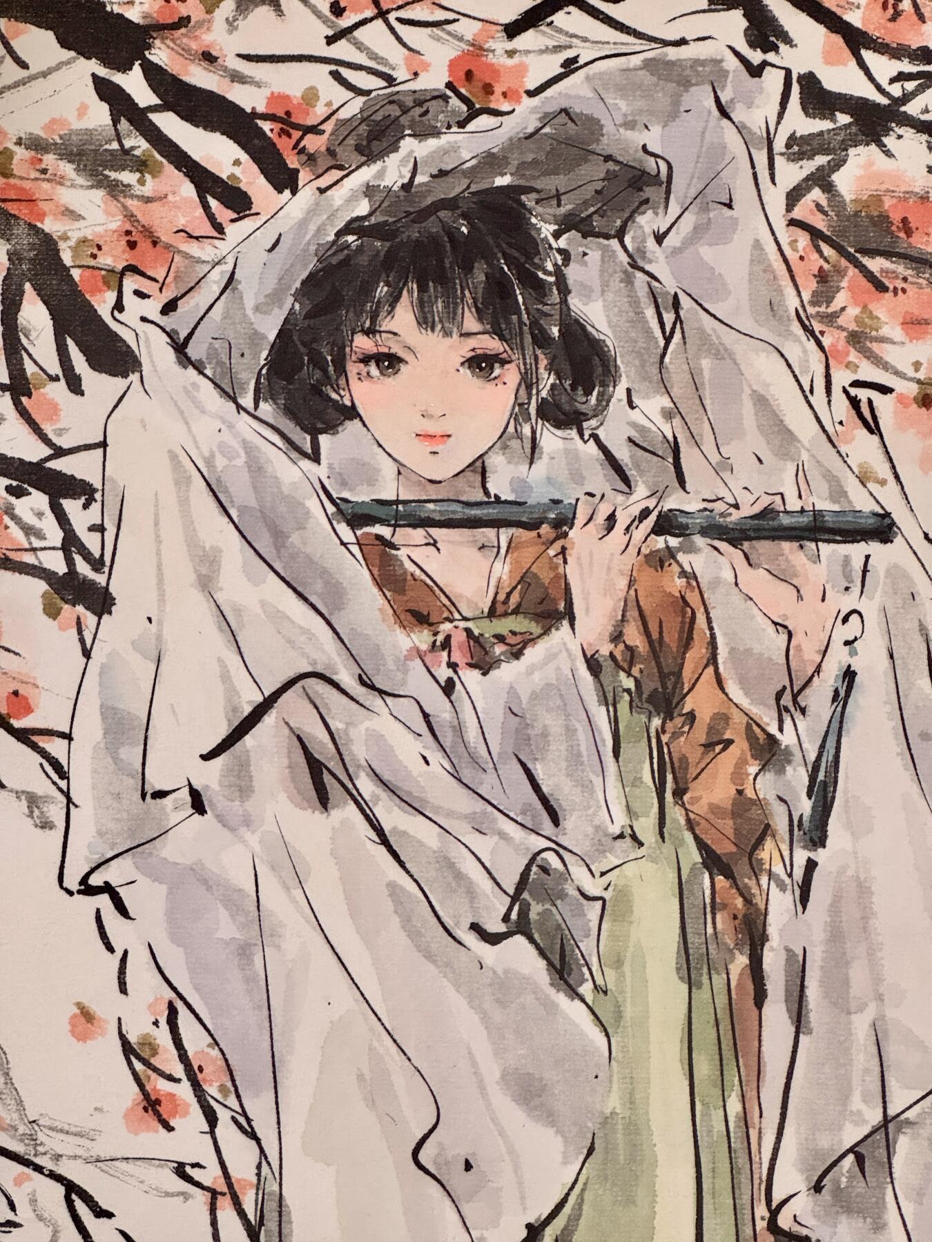 白泽拍卖卡牌手绘专场第17期中福卡展专拍（首夏犹清和，芳草亦未歇） 2025 迟迟手绘画 文物拟人系列 唐三彩 A3尺寸