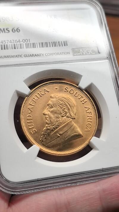 凡希社世界钱币微拍第三百零三期 1983南非羚羊1克鲁格兰特大金NGC-MS66，33.93g，917金，含纯金1盎司，久负盛名的投资金币，高分收藏级！（附视频）