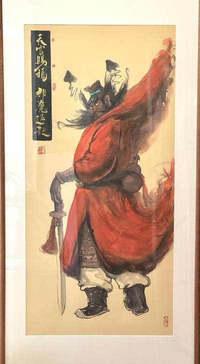 白泽拍卖卡牌手绘专场第17期中福卡展专拍（首夏犹清和，芳草亦未歇） - 2025 画江湖手绘画 天官赐福邪魔退散 已装裱 尺寸：46cm*96cm 大幅