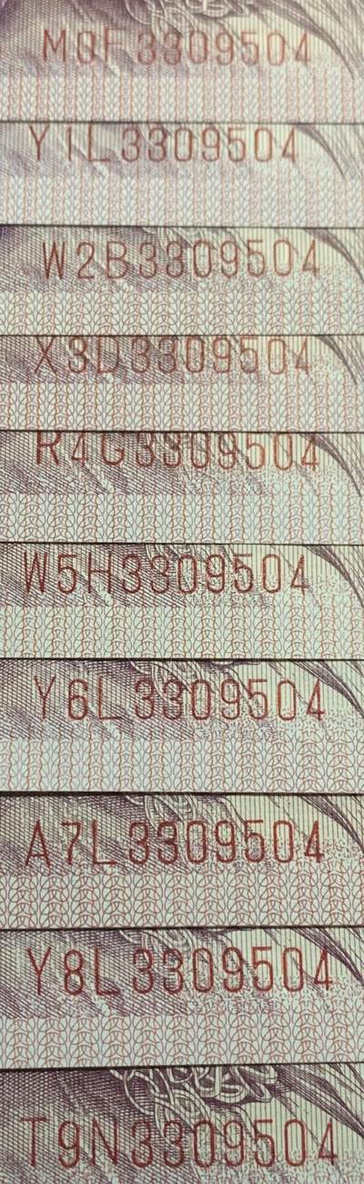 汇源轩收藏35期25.11.7 - 【数字冠步步高升10连号】 8005-3   （0-9）3309504  裸币，喜欢的不要错过，绝品无斑。