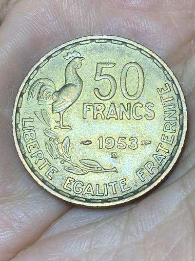 2025年第四十三场(总第六十九场）外国好品散币(免佣金) - 原光好品法国🇫🇷1953年50法郎(B版，博蒙莱罗热造)