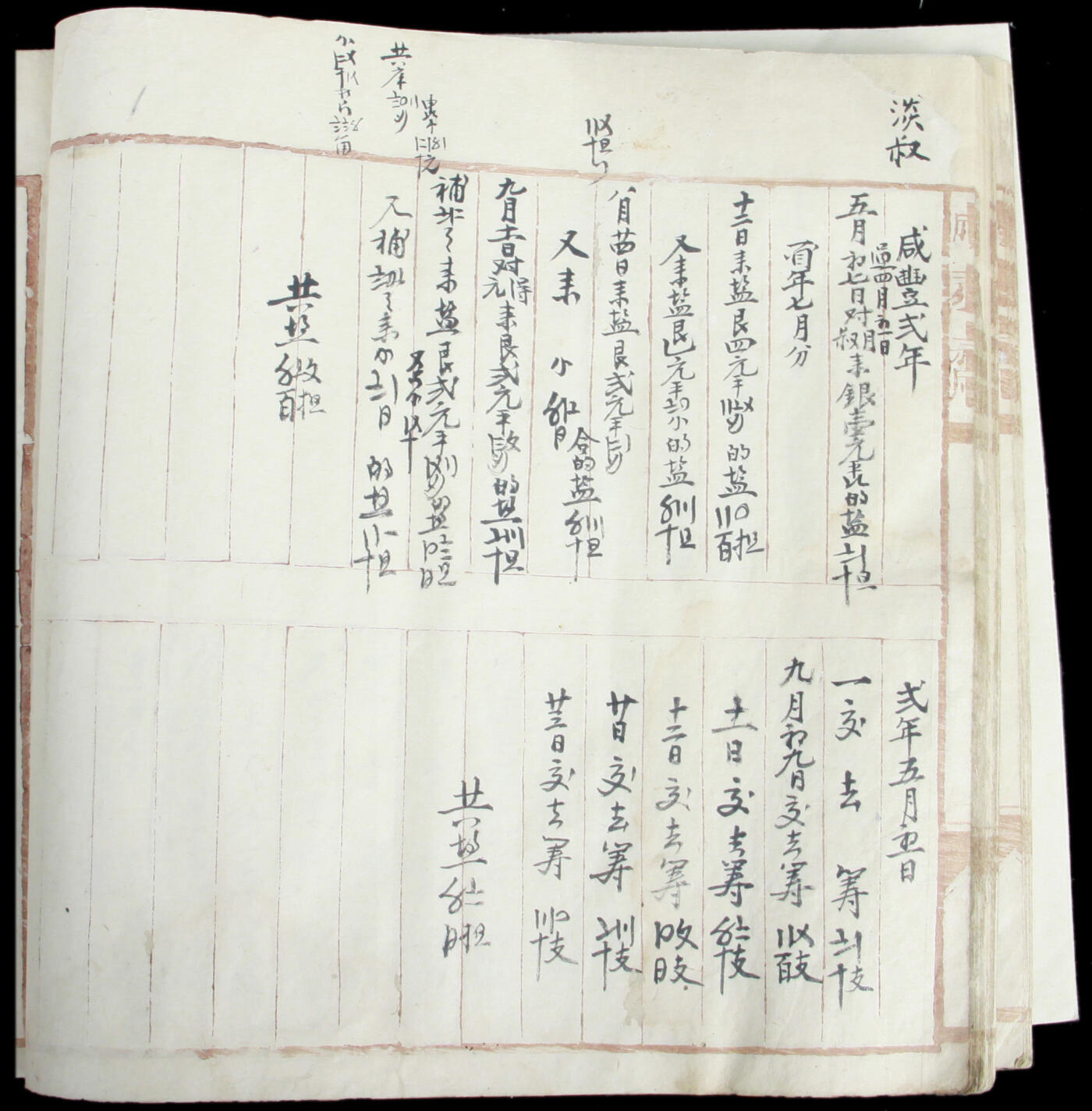 华宇2025年春季拍卖会 清道光之咸丰，同一家族盐号登记账簿，尺寸22*23.5