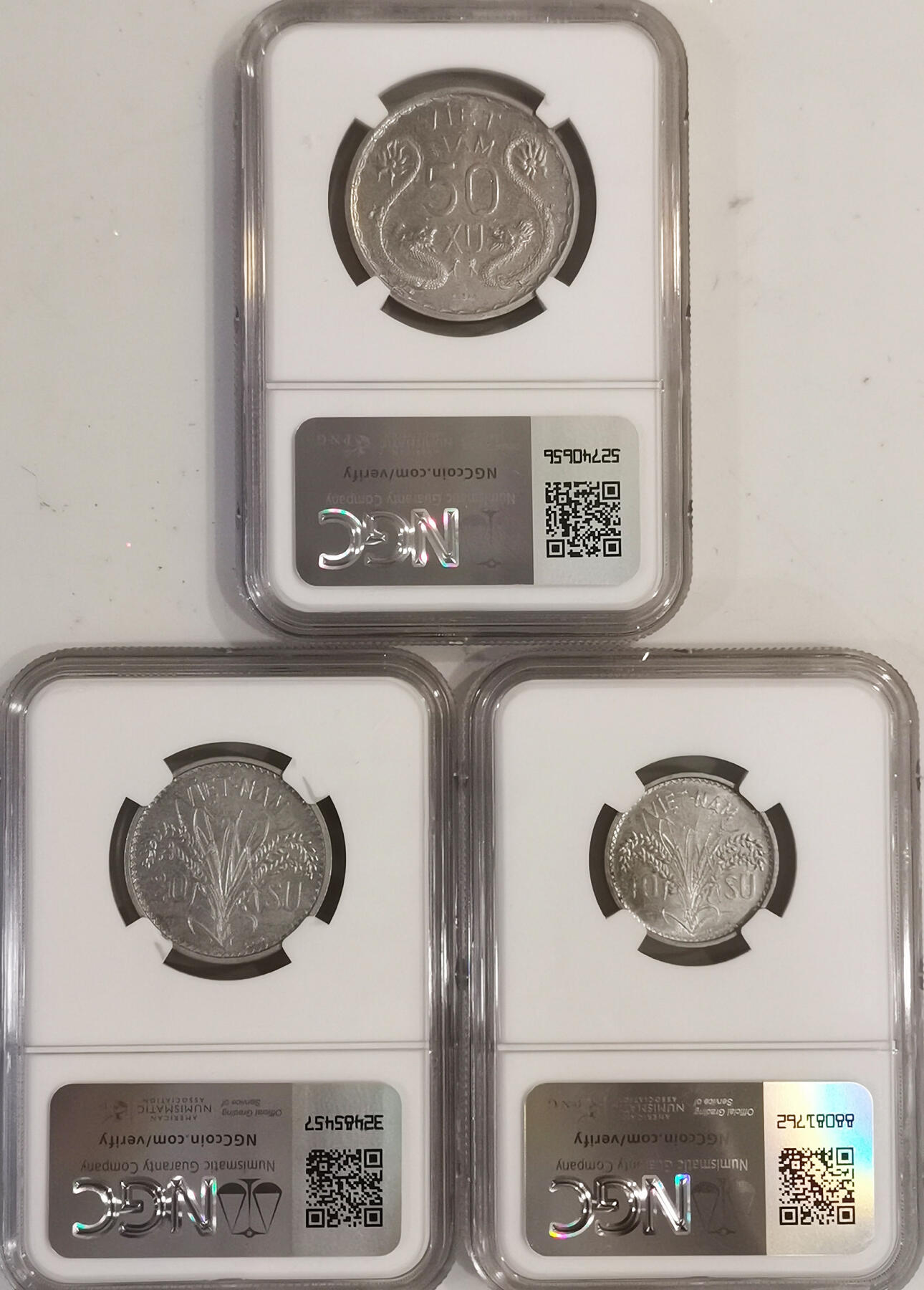 NGC-MS62/63 1953越南样币三枚
