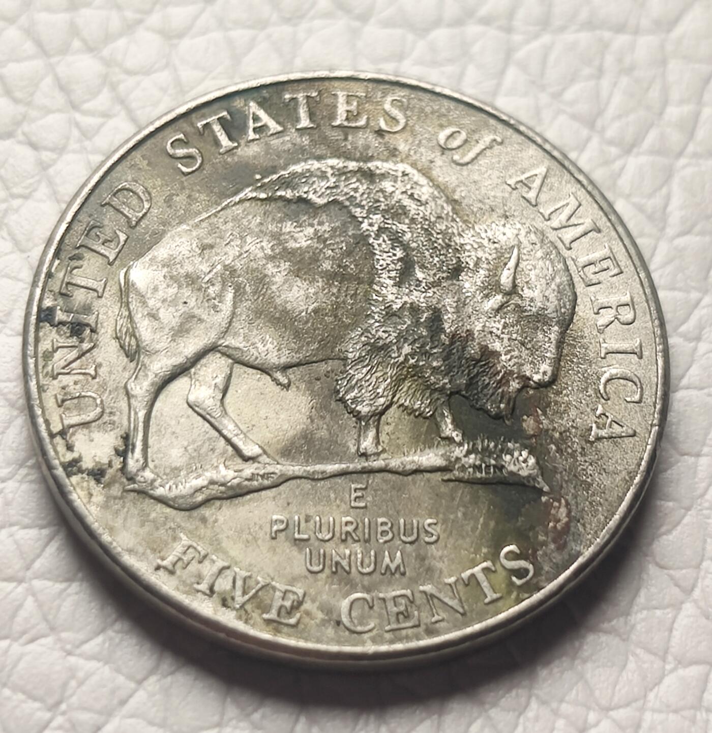 泉币菌-第26场-中外散币乐园 2005年美国牦牛杰费逊克拉克远征200年5分D版纪念币~