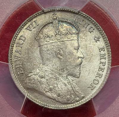 凡希社世界钱币微拍第三百零三期 - 荐！1902香港爱七贰毫银币PCGS-MS63，一流的铸纹辨识度，背孔雀蓝五彩，光泽迷人、不可多得的收藏级贰毫！SBP和SPINK同分价格见图五图六（视频参考）