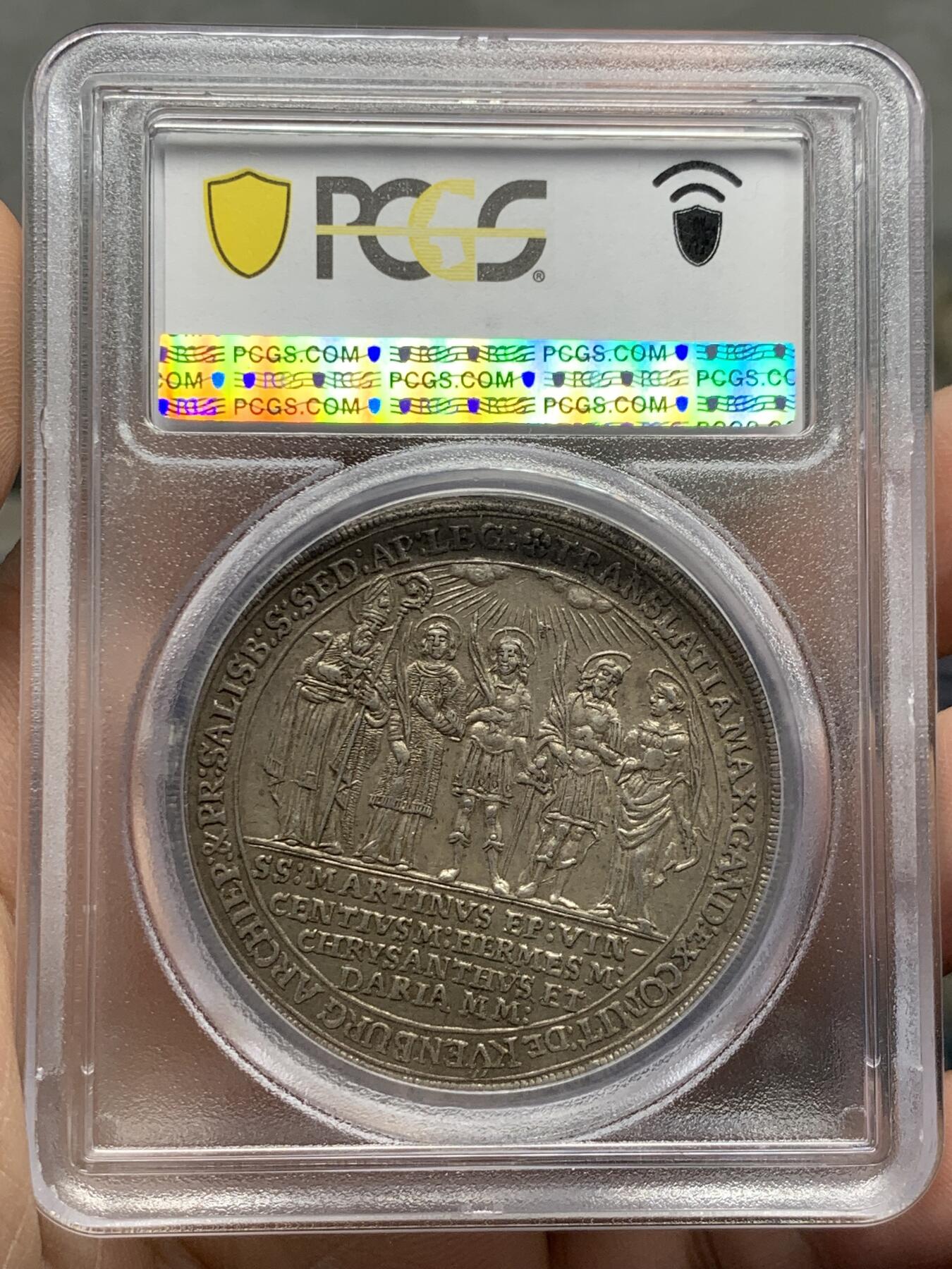 《竞宝斋》第380场 周日，周一 2场连拍 （全场包邮） NGC MS63 奥地利萨尔茨堡 1682年 主教区建立1100年泰勒大银币 光度极好 细节精美 稀少品种 加厚盒装