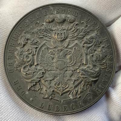 掌中浮雕-藏着的欧洲第027场 - 1938年德国吕贝克大铜章，50mm 