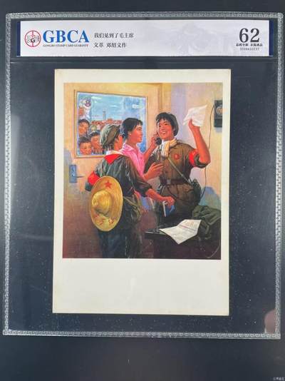 公博评级宣传画，都是特殊年代的，时代特征明显 - 公博评级宣传画，《我们见到了毛主席》