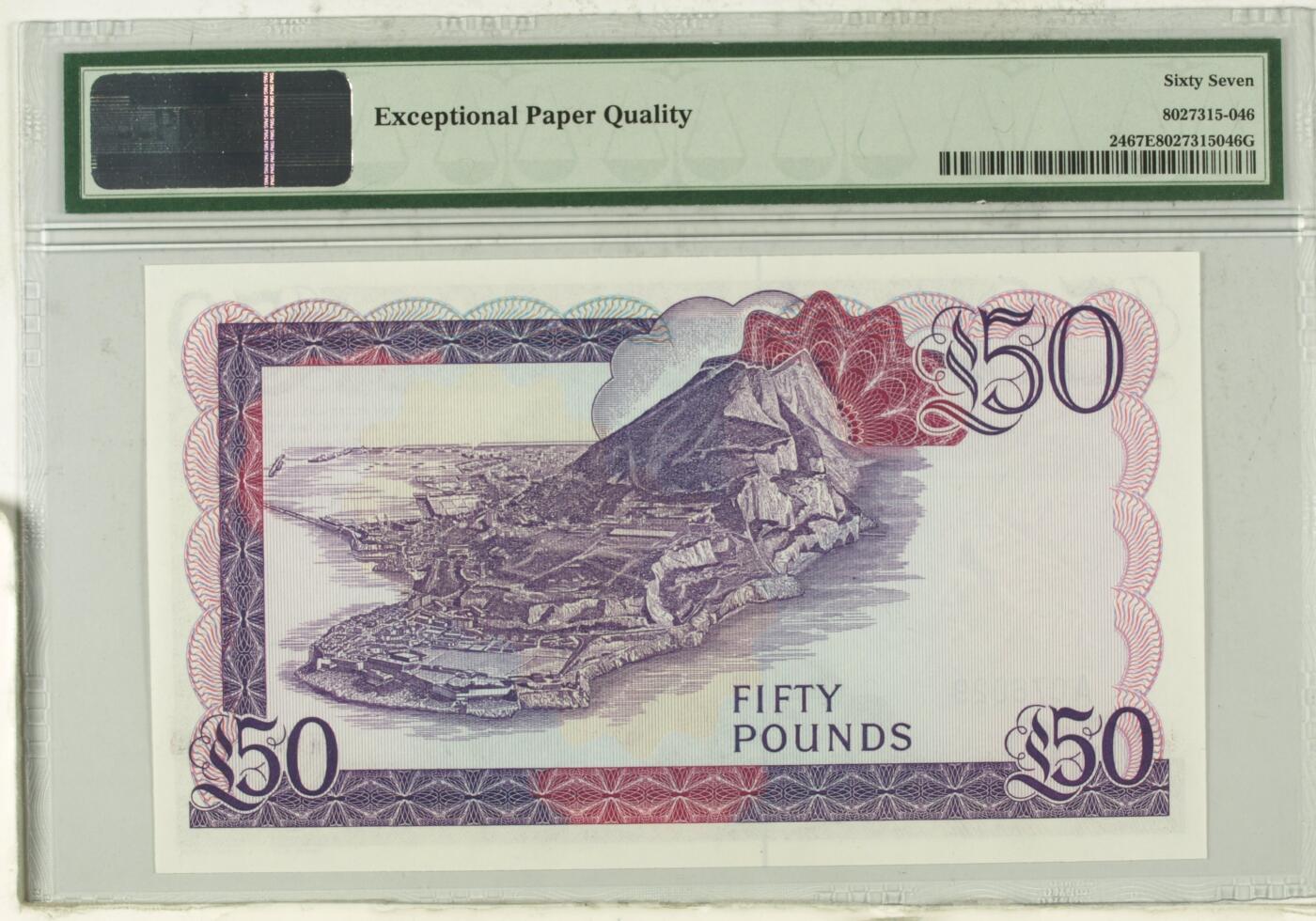 【礼羽收藏】🌏世界钱币拍卖第112期 【A076029】1986直布罗陀50镑 纸钞 A冠 Gibraltar / British Administration, £50 1986 - Printer: TDLR - Wmk: Queen