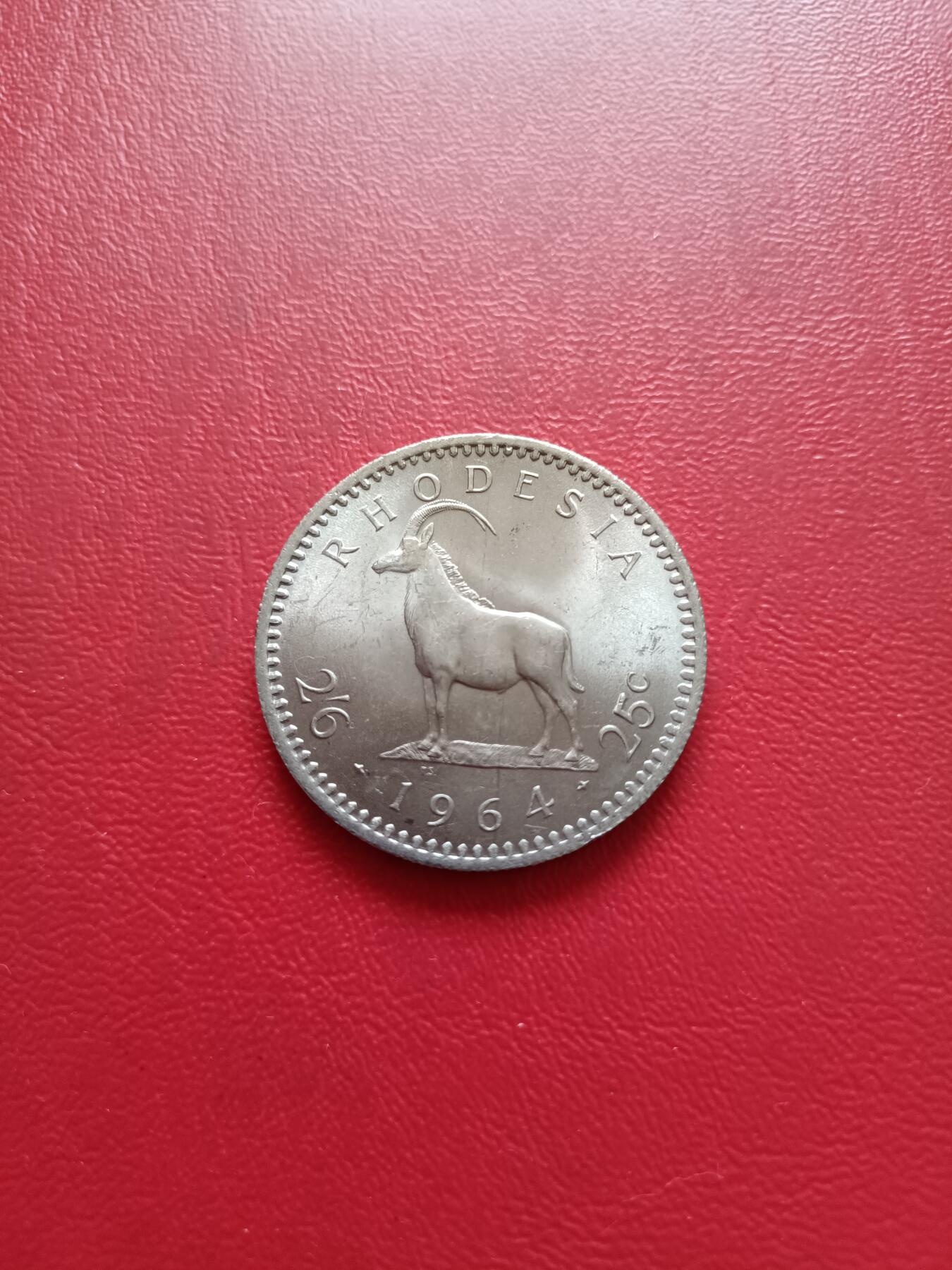 【云涧收藏】第二十六场 英属罗德西亚1964年25分，BU