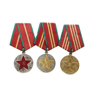 熹将军2026新年小拍1 总56期 - 苏联武装力量版 苏联圆满服役奖章全套3枚