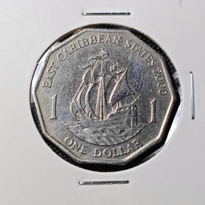 KK钱币收藏小铺 第284期 2月预留时间 周末发货 -  2000英属加勒比1元