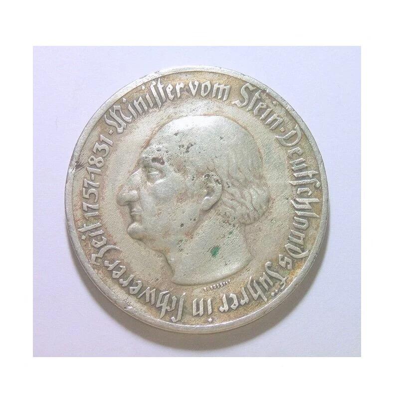 德国1923年 威斯特法伦双面头像女人头大马币 高浮雕精制大镀银币章 45MM 发行量一万枚