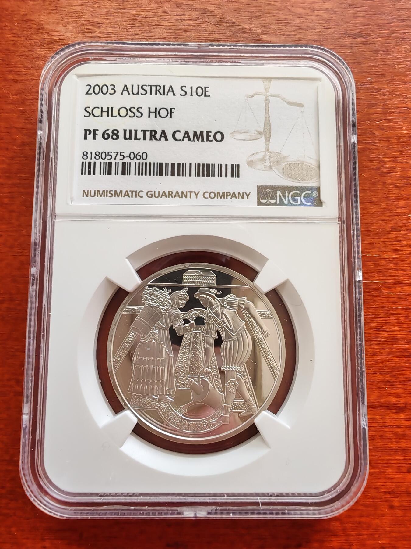 长老汇蛇年精选第十场拍卖 2003奥地利宫殿城堡10欧元精制银币，NGC PF68UC，唯二亚军，更高4枚