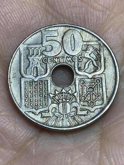 2025年第四十五场(总第七十一场）外国好品散币(免佣金) - 稀少特年–西班牙🇪🇸1949(53)年50分(弗朗哥执政时期)