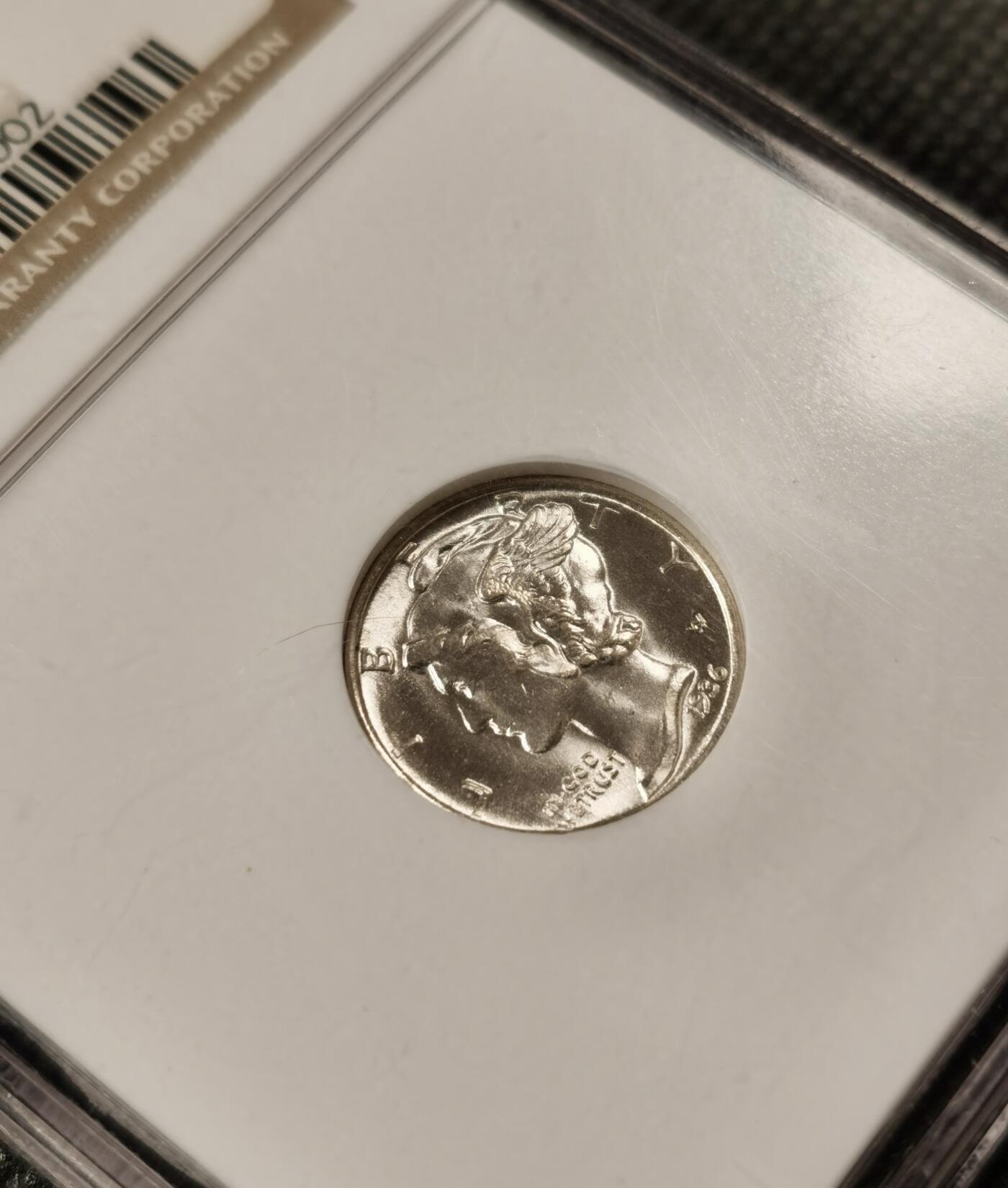  甄臻铺-美国银币专场-世界币章拍卖（第17期），送拍享返佣金等优惠多多 NGC-MS65 1936年美国墨丘利小飞侠，少见年份，老盒子