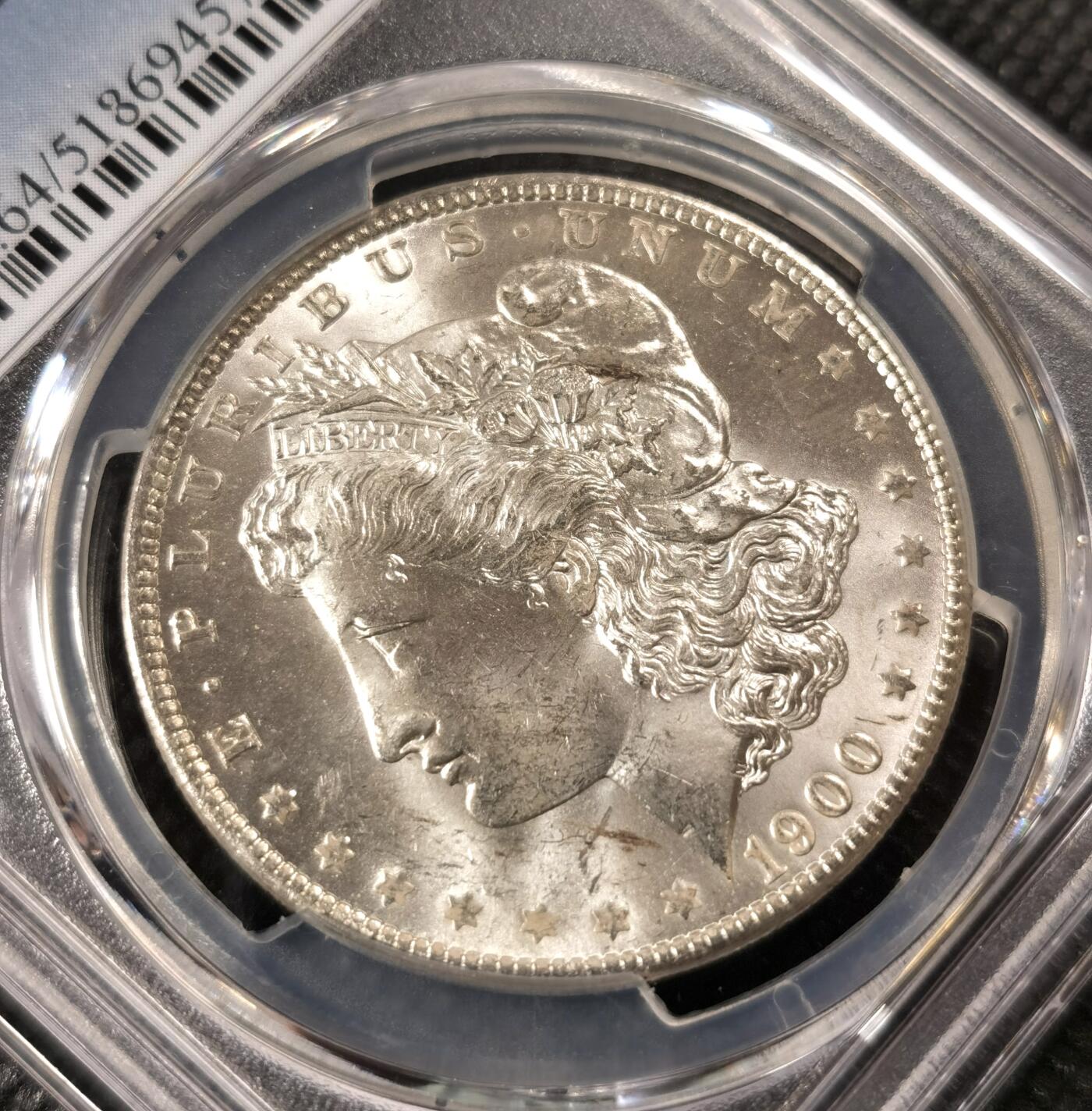  甄臻铺-美国银币专场-世界币章拍卖（第17期），送拍享返佣金等优惠多多 PCGS-MS64 1900年O版摩根，较少见版本