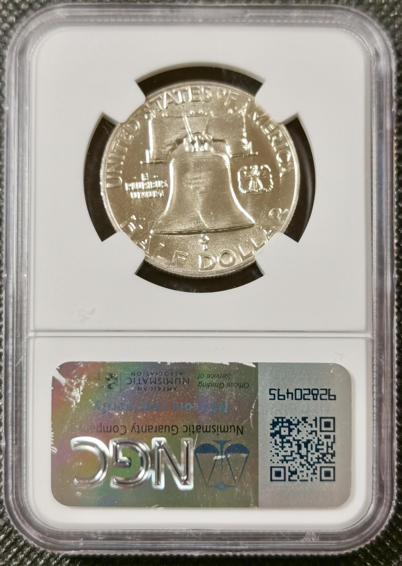  甄臻铺-美国银币专场-世界币章拍卖（第17期），送拍享返佣金等优惠多多 NGC-MS64 1950年美国富兰克林半美元