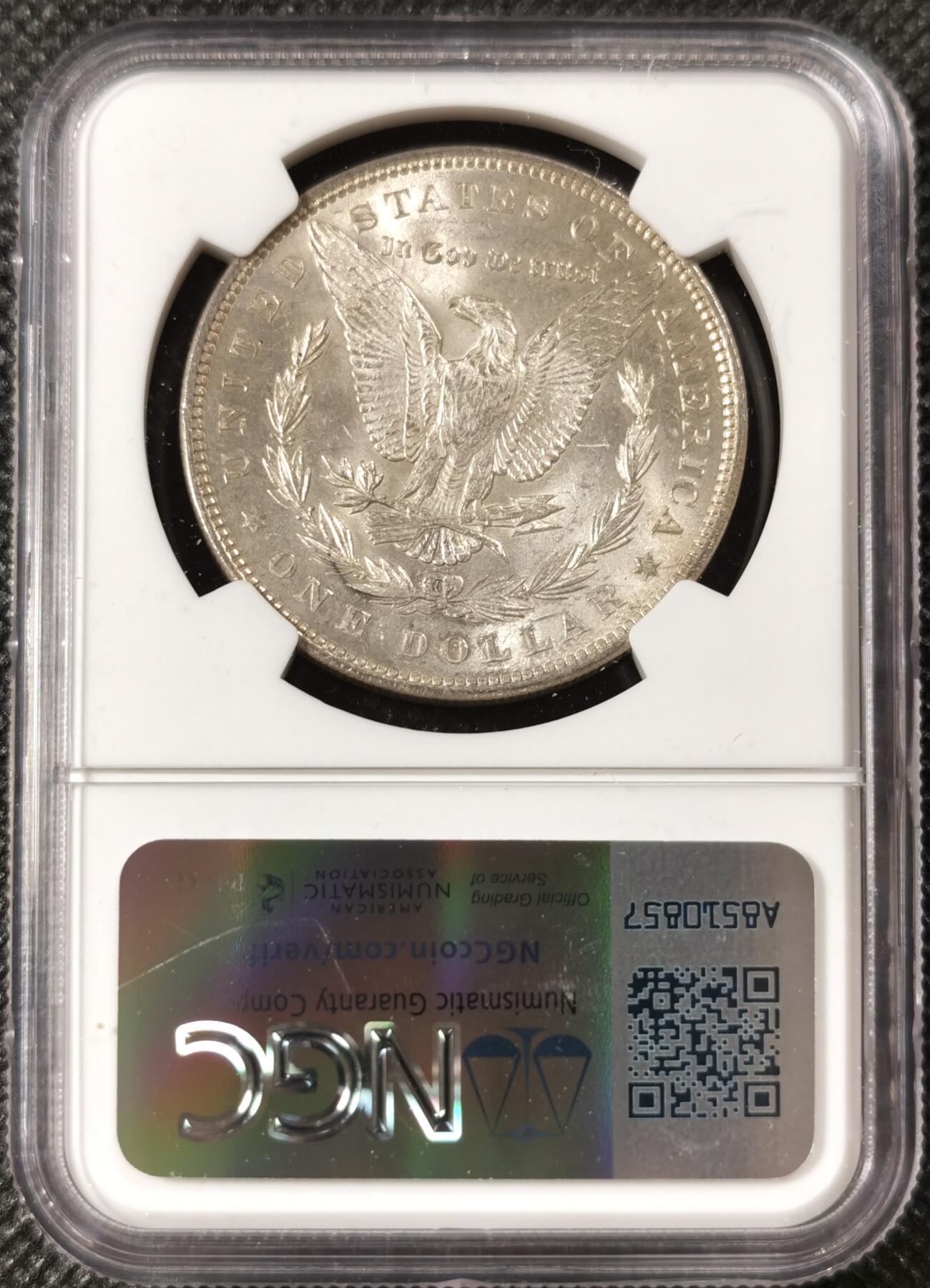  甄臻铺-美国银币专场-世界币章拍卖（第17期），送拍享返佣金等优惠多多 NGC-MS63 1889年美国摩根银币