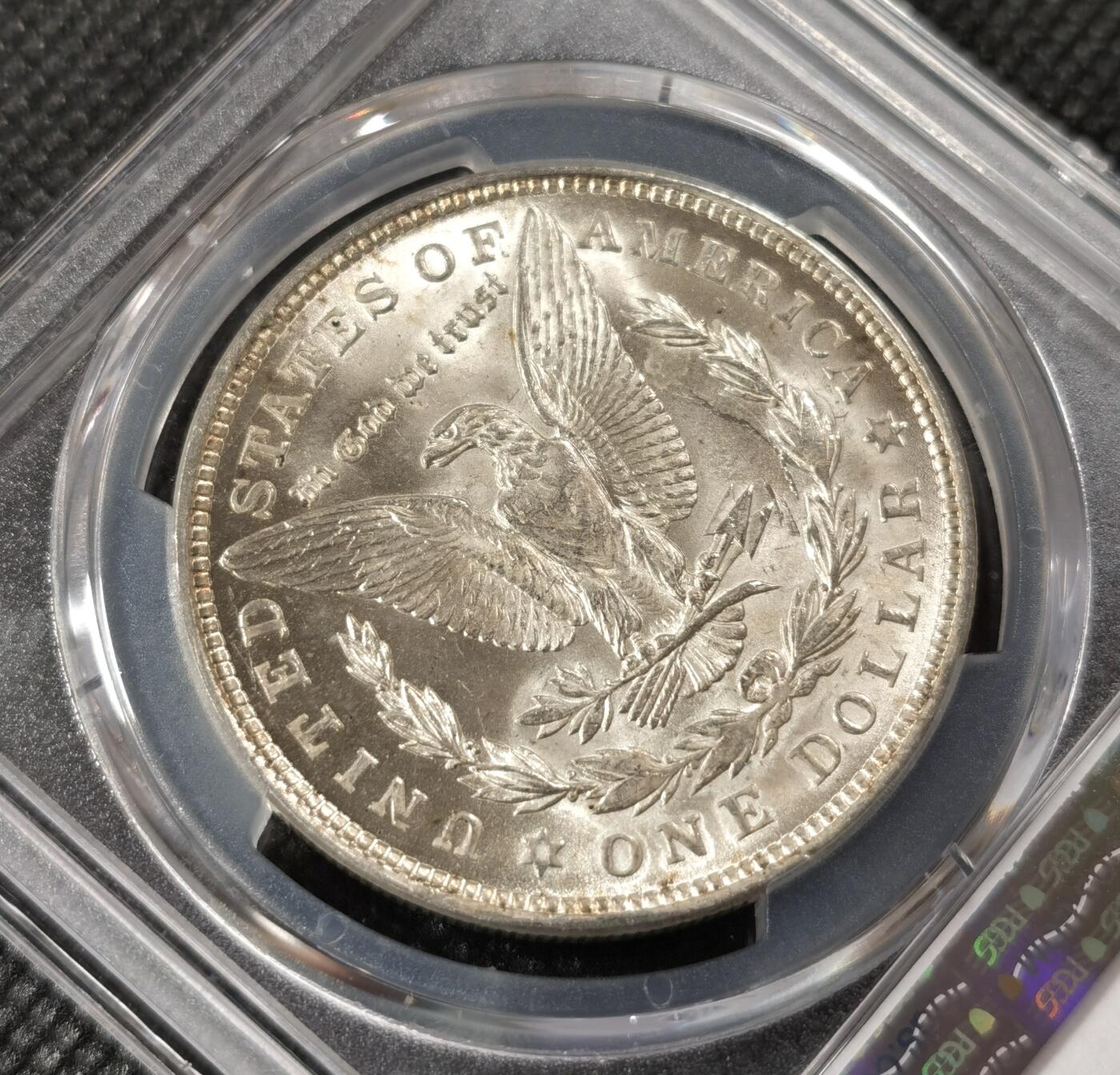  甄臻铺-美国银币专场-世界币章拍卖（第17期），送拍享返佣金等优惠多多 PCGS-MS63 1921年摩根淡淡金色包浆